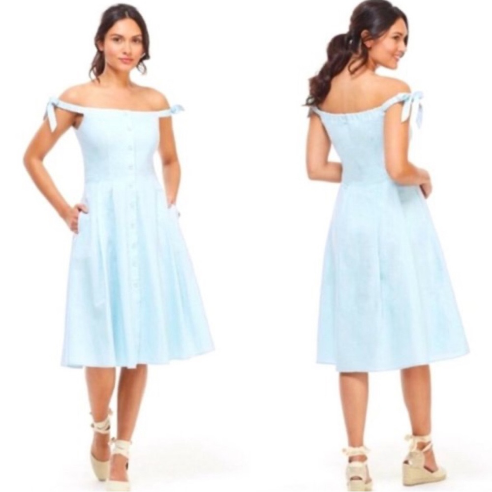 GAL MEETS GLAM DORA DRESS SIZE 4 LINEN BLEND PIN UP EFFORTLESS FEMININE CHIC